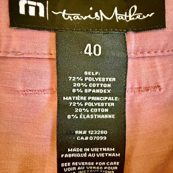 NEW Travis Mathew Men's Heather Red Flat Front Shorts | 40 - Picture 4 of 7